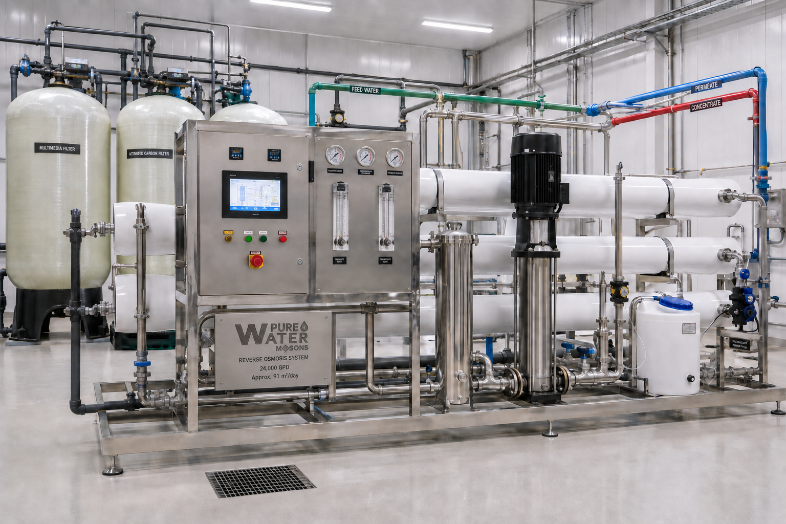 24,000 GPD reverse osmosis system